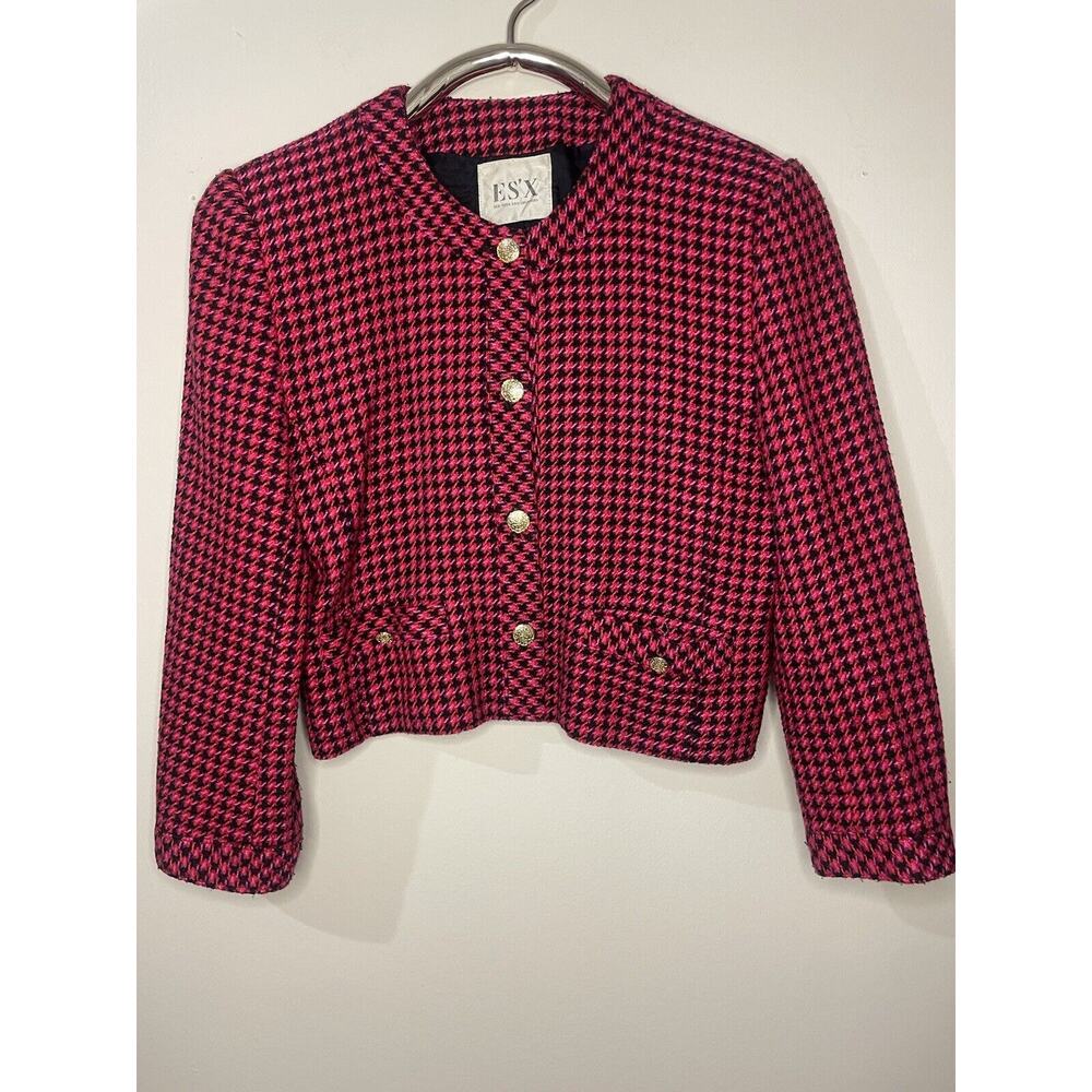 Vintage Blazer Short Length Pink, Red, Black Small/Medium No Size Tag,